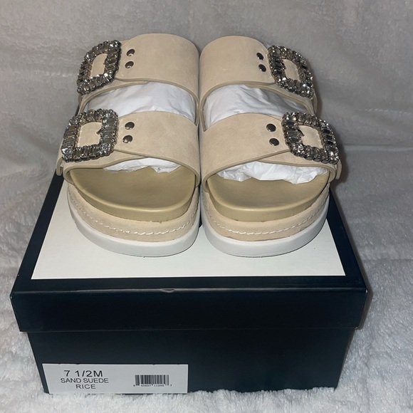 NWT J/SLIDES RICE Sand Suede Sandal - Picture 7 of 15